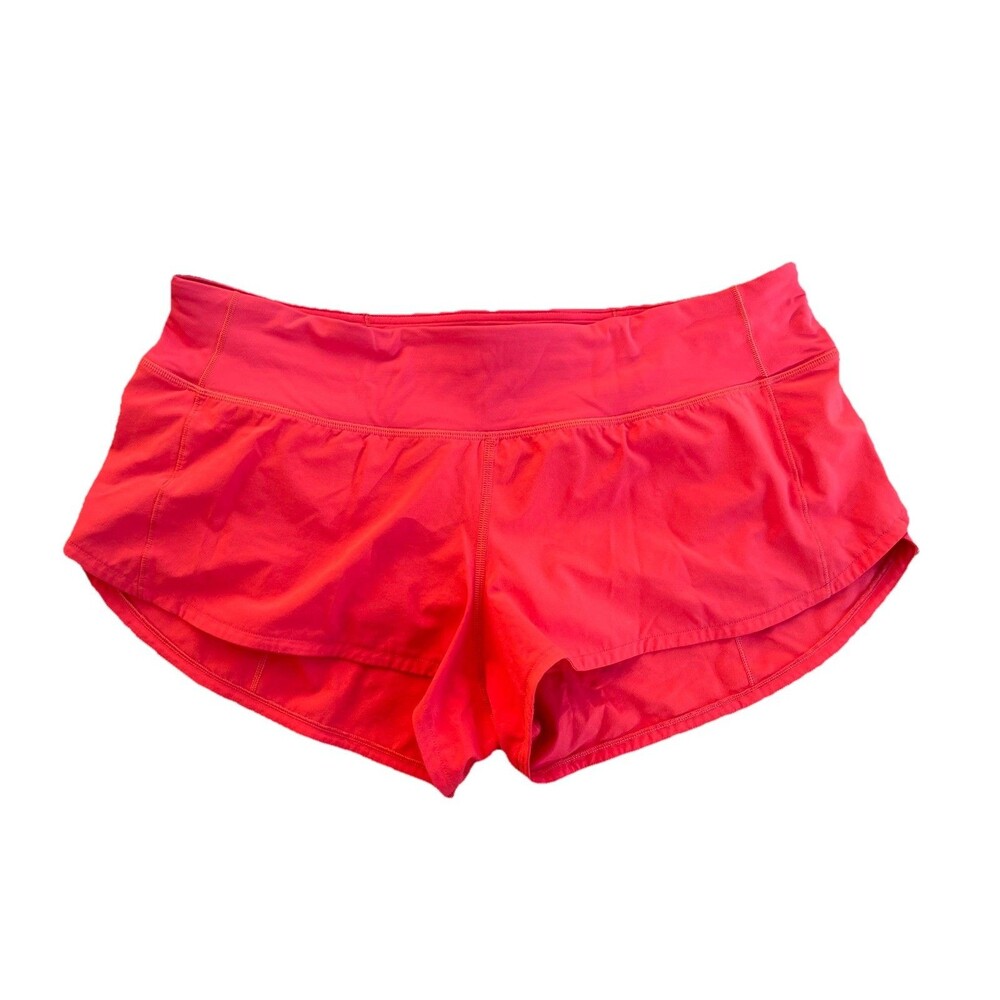 Lululemon Speed Up Short Size 10 Coral Orange Ins 2.5” Low Rise